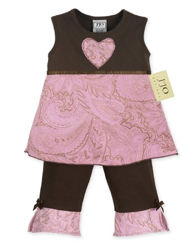Pink and Brown Paisley Outfit 6-12
