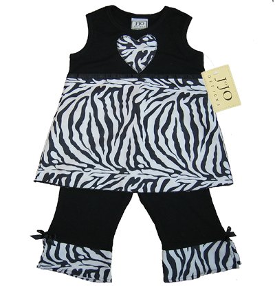 Zebra Print Heart Outfit 6-12
