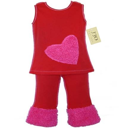Pink Chenille Heart Outfit