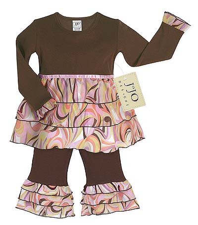 $2.00 Raffle Item! Pink and Chocolate Swirl Rumba Outfit