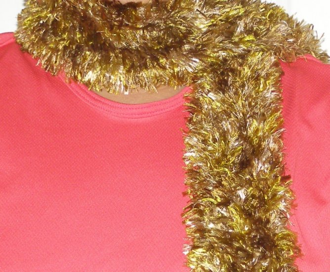 handmade women's crochet scarf soft brown Fun Fur