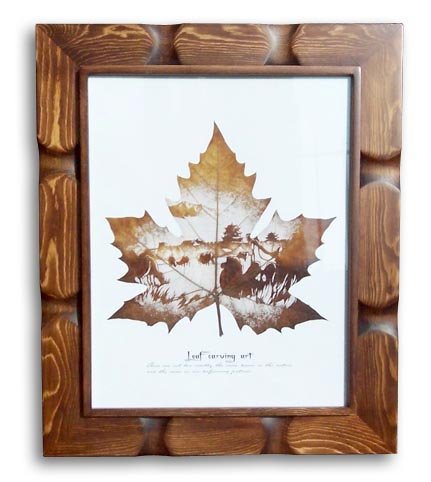 HANDMADE PRESSED LEAF SCULPTURE, FRAMED LEAF DÉCOR LEAF FLOWER BOTANICAL ART CRAFT 02