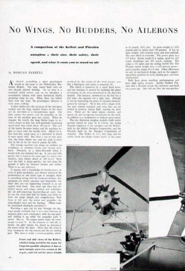 1935 Pitcairn Aircraft Airplane Print Article-Illustrated