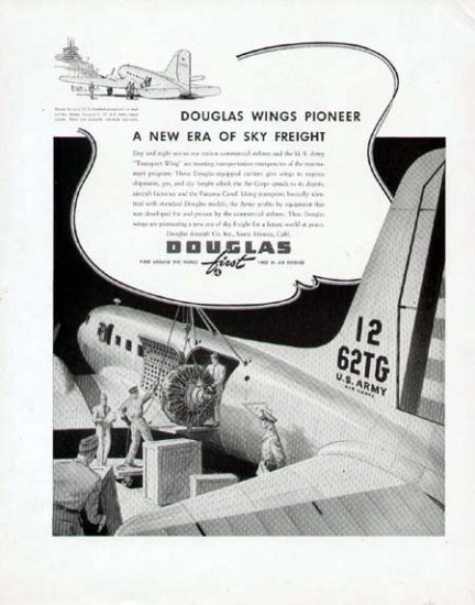 1941 Douglas Aircraft Print Ad-Army DC-3 Transport Plane