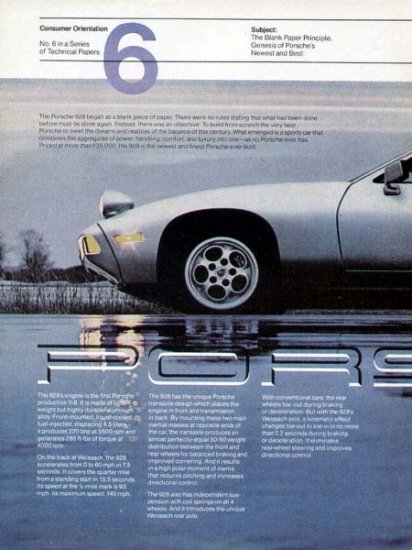 1980 Porsche 928 Vintage Car Print Ad-2 pages color