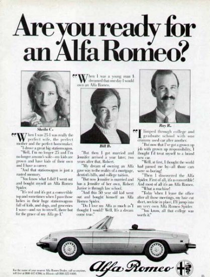 1980 Alfa Romeo Sports Car Vintage Print Ad