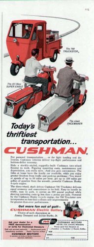 1959 Cushman Scooter Truckster Print Ad-Super Eagle Pacemaker