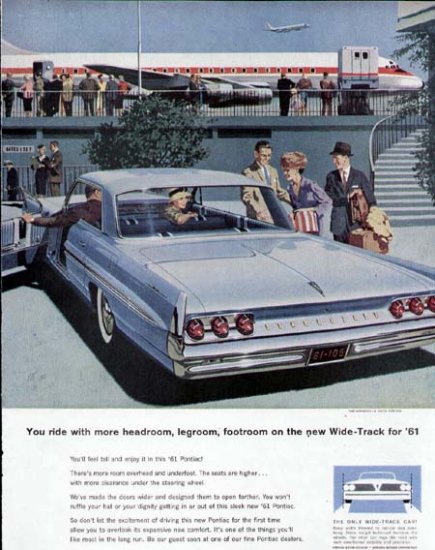 1961 Pontiac Bonneville Vista Vintage Car Print Ad-Baby Blue