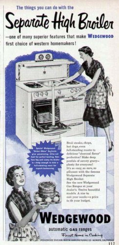 1952 Wedgewood Gas Cook Range Print Ad-High Broiler