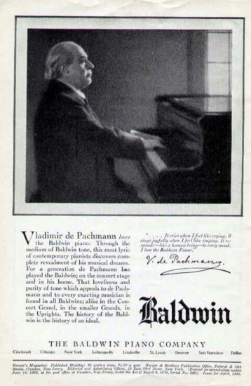 1925 Baldwin Piano Vintage Print Ad-Vladimir de Pachmann