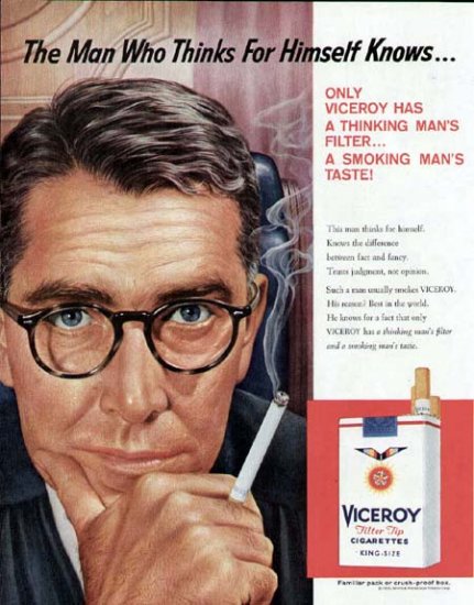 1959 Viceroy Cigarettes Print Ad-Man Who Thinks for Himself