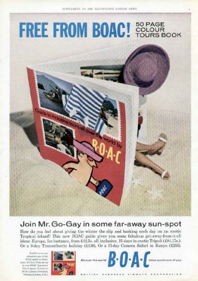 1962 BOAC Airways Vintage Print Ad-Join Mr Go Gay Travel