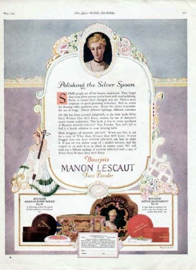 1924 Bourjois Manon Lescaut Face Powder Print Ad-Cosmetics