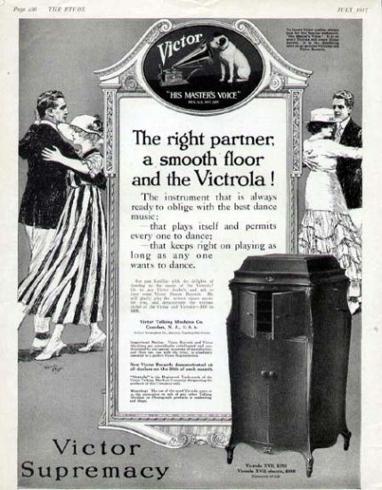 1917 Victor Victrola XVII Phonograph Print Ad-Vintage Dancing