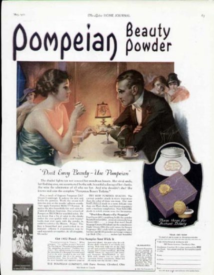 1922 Pompeian Beauty Powder Vintage Print Ad-Don't Envy Beauty