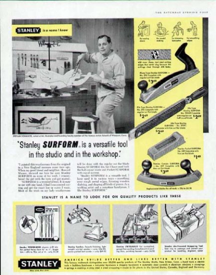 1959 Stanley Tool Print Ad-Stevan Dohanos Artist in the Workshop