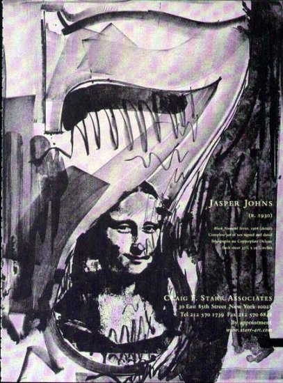 2001 Craig F. Starr Print Ad-Jasper Johns Art Artist Mona Lisa