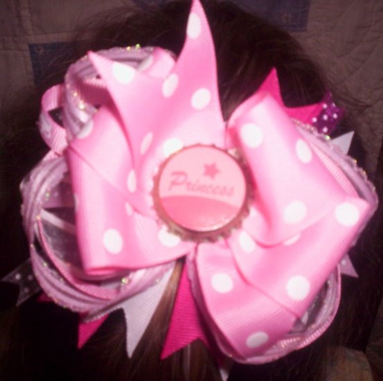 Princess Boutique Hairbow with Bottle cap