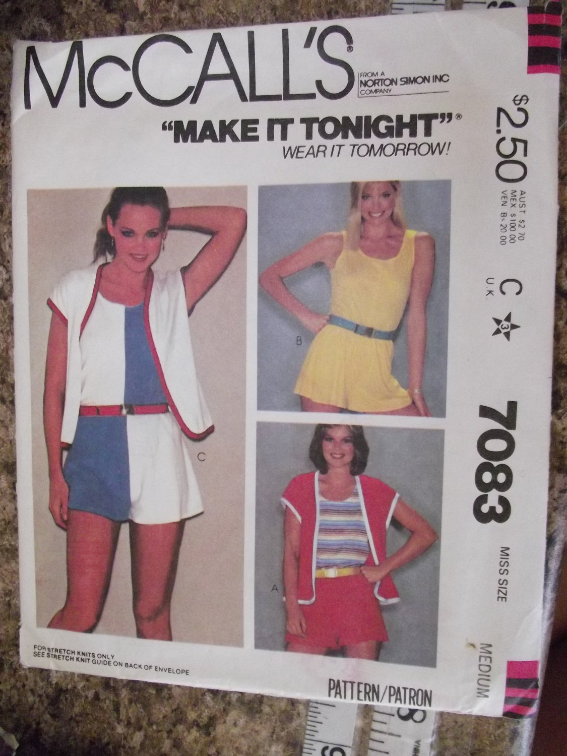 Vintage McCalls pattern 7083 size Medium From 1980