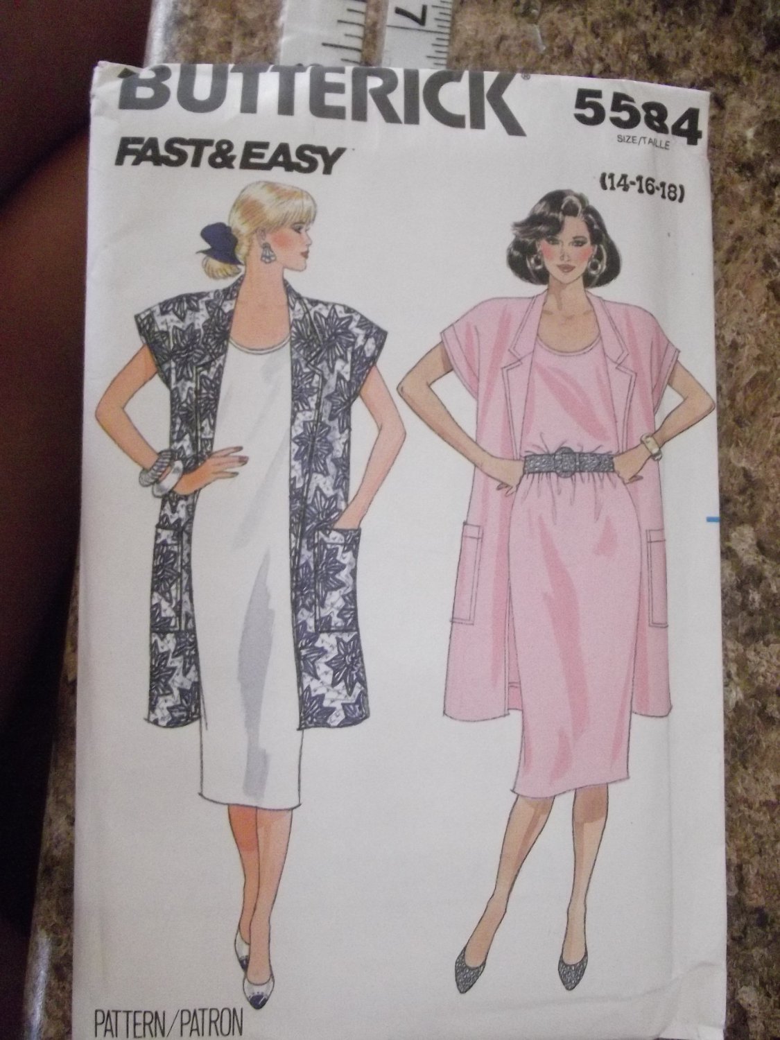 Vintage Butterick 5584 sz 14 16 18 Uncut from 1987