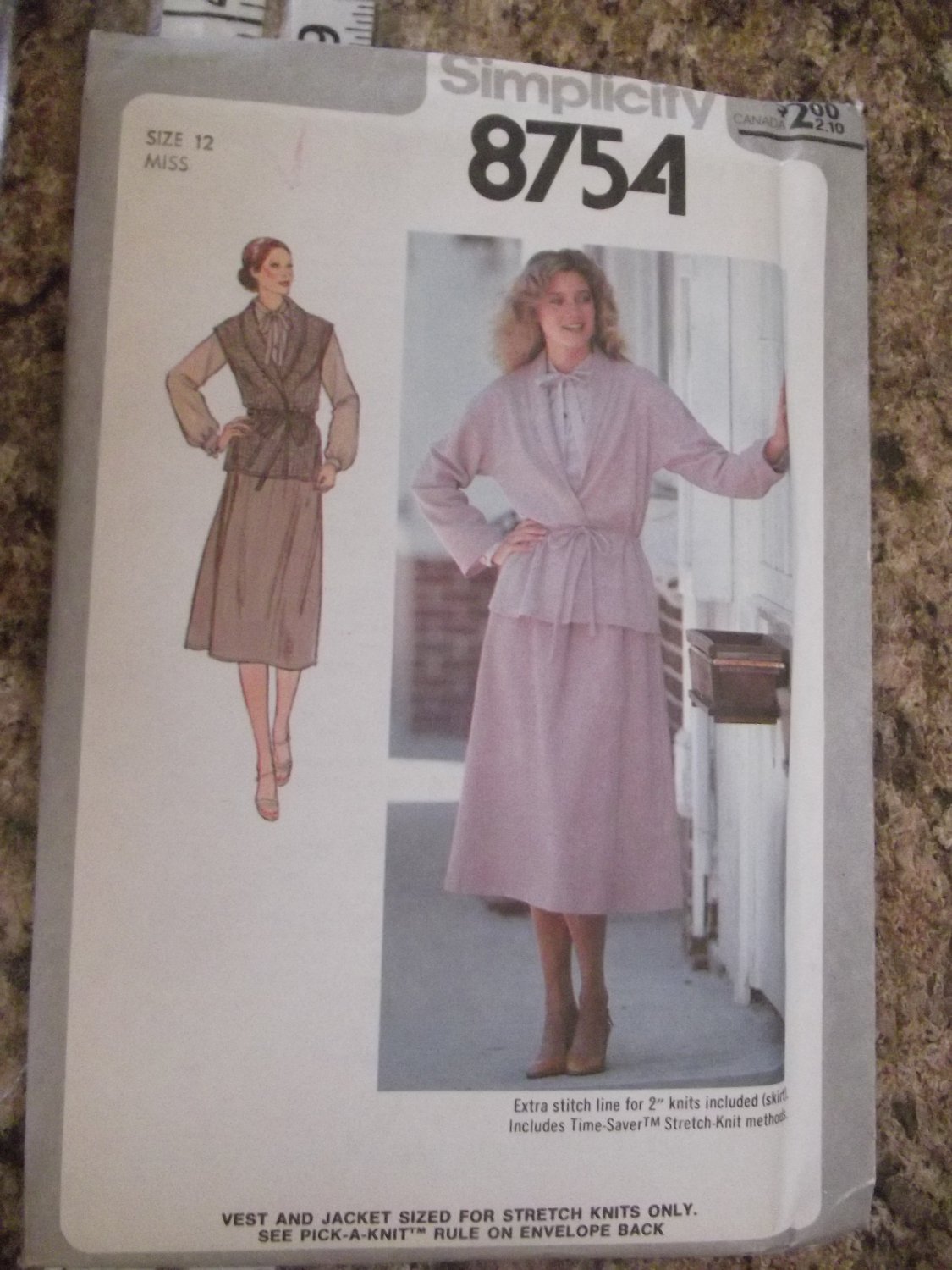 Vintage Simplicity Pattern 8754 1978 size 12