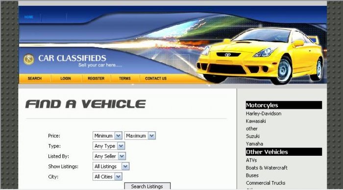 Car Classifieds Website