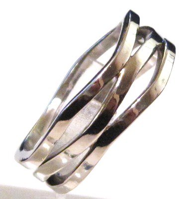 8mm Unisex Wavy Stainless Steel Ring SSR30