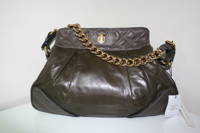 BRAND NEW Marc Jacobs Mixed Quilt Hobo in Dark Grey (most wanted color) 100% AUTHENTIC