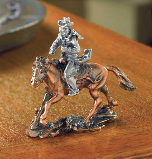 COWBOY ON HORSE FIGURINE