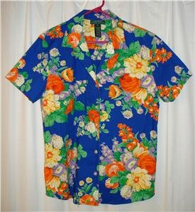 RALPH LAUREN FLORAL PRINT SHIRT--SIZE MEDIUM