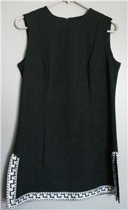 VINTAGE 60'S BLACK MOD TUNIC W/ METALLIC TRIM