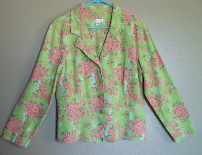 FLORAL PRINT JACKET/BLAZER SIZE LARGE