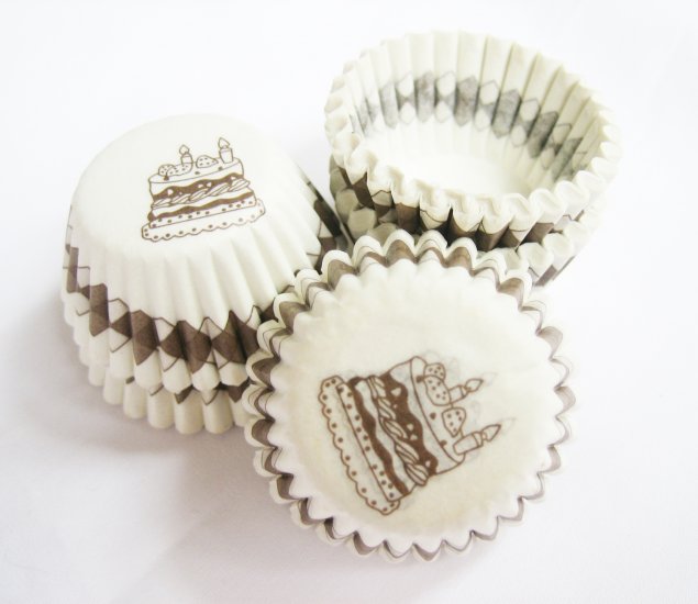 200pcs Mini Paper Cake cup printed Birthday Cake