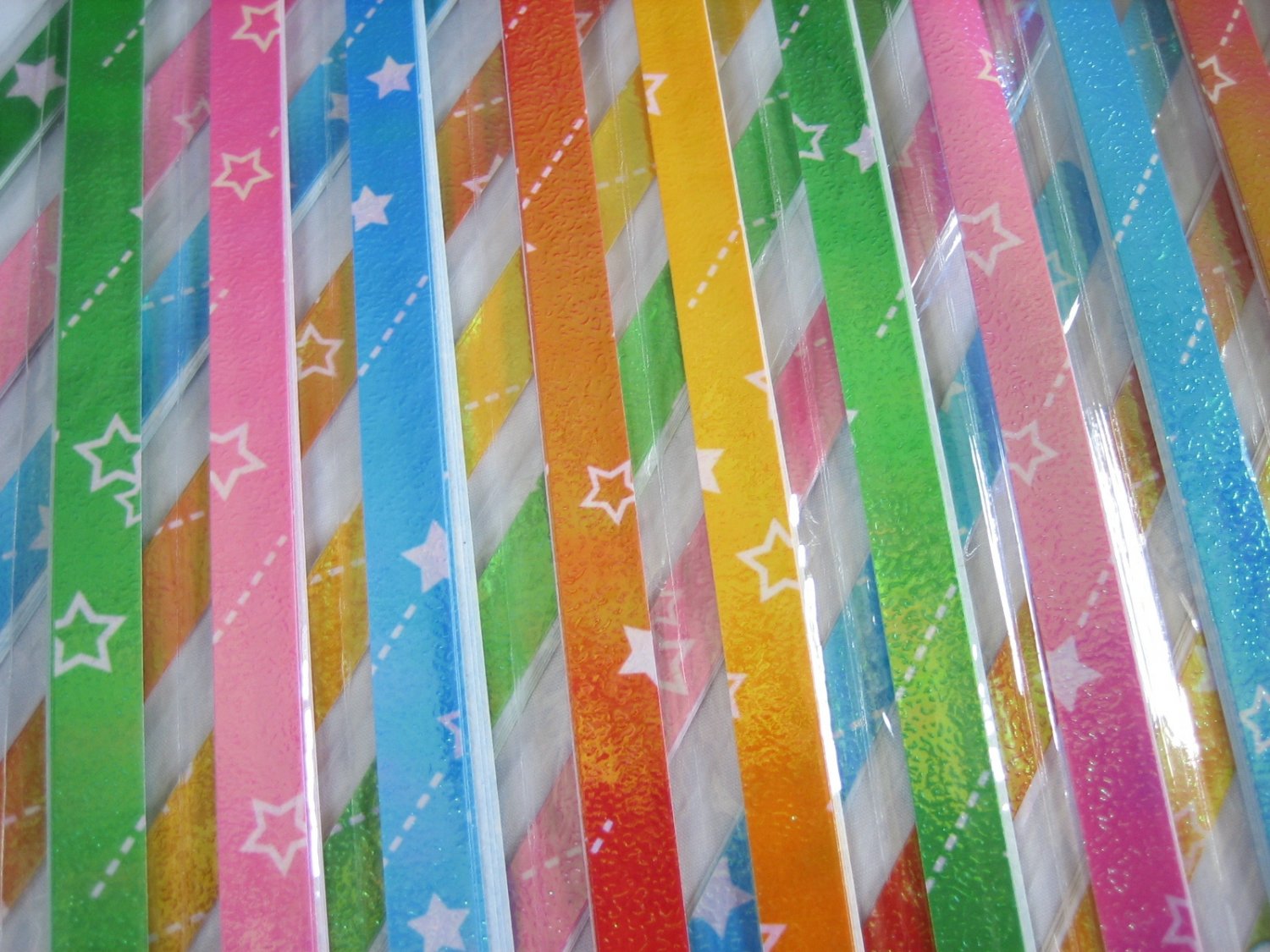 60 strips Shooting Star on Colour Tone Pearlescent Mix Colour Origami Folding Lucky Star Paper