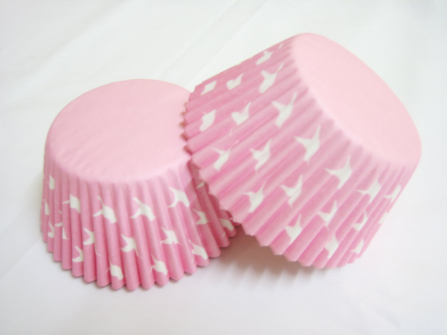 100pcs Pink Cake Cup Printed with White Dove US Standard Size