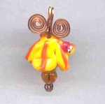 Ladybug, Ladybug Lampwork and Copper Wire Wrap Pendant