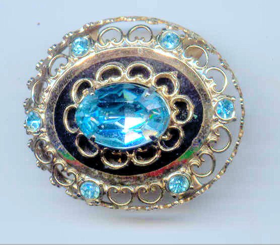CORO Pegasus Ornate Rhinestone Brooch