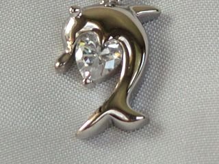 cute dolphin silver necklace