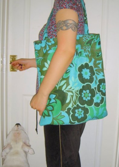 VINTAGE 70S RETRO OVERSIZE SHOPPER BAG TOTE PURSE