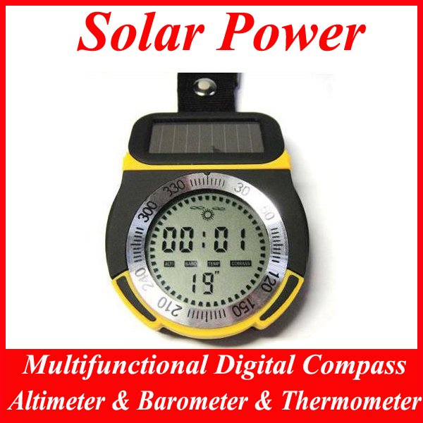 Solar Power Multifunctional Digital Compass & Altimeter & Barometer & Thermometer
