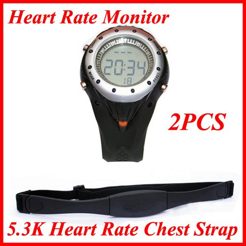 Wireless Heart Rate Monitor Heart Rate Alarm Fuction Sport Watch + 5.3K Heart Rate Chest Strap