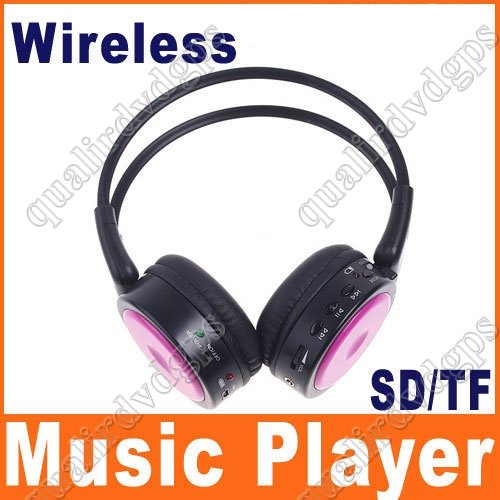 Digital Wireless Headphone FM SD/TF Stero Music pink