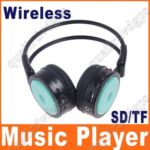 Digital Wireless Headphone FM SD/TF Stero Music green