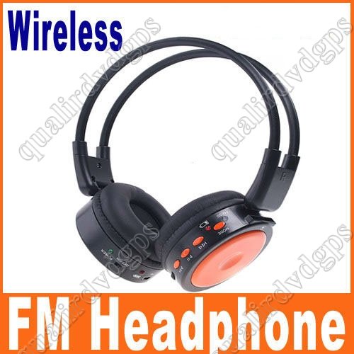 Digital Wireless Headphone FM SD/TF Stero Music orange