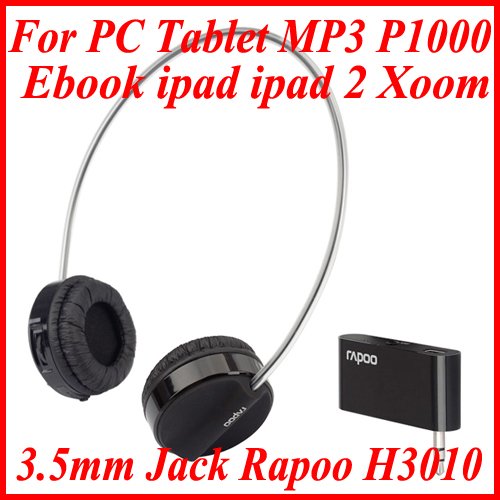 3.5mm Jack Rapoo H3010 Wireless Headphones For PC Tablet MP3 Ebook ipad ipad 2 Xoom P1000