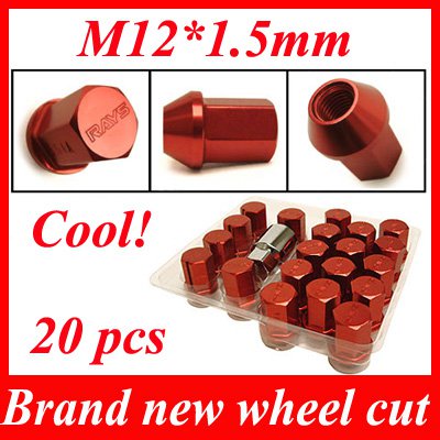 20pcs Racing Wheel Lug Nut Kit Sets 12 x 1.5 mm Screw Red
