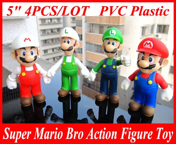 4pcs /set 5" Super Mario Bro Mario & Luigi Action Figure Toy