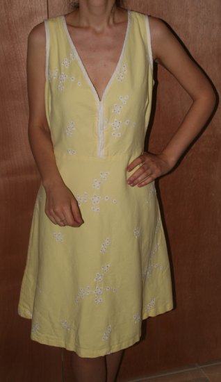 Persaman New York Cotton Dress Yellow Emboidery 12