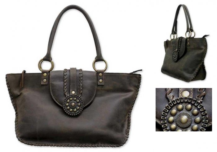 Weathered Leather SouthWestern Handbag