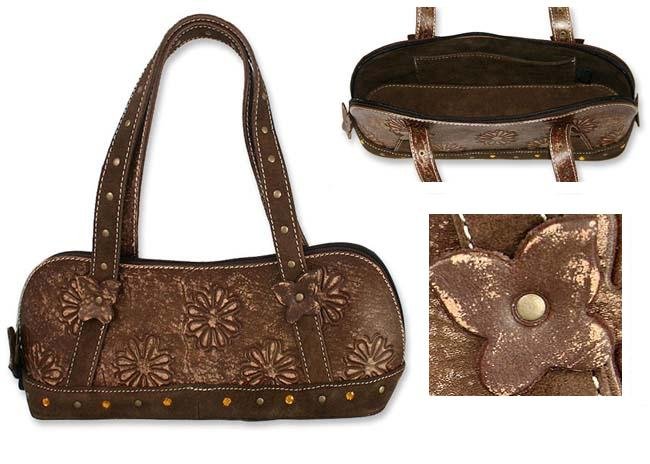 'Chocolate Floral' Inspired Vintage Leather Bag